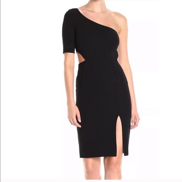 Jill Stuart Black One-Shoulder Cutout Dress SZ 14 NWT